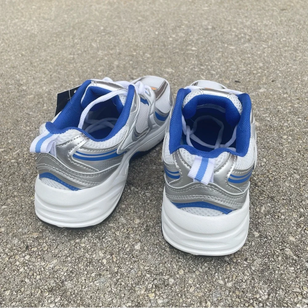 NWT Avia Blue and Silver Sneakers with Chunky Design Genuine Leather Sz 8